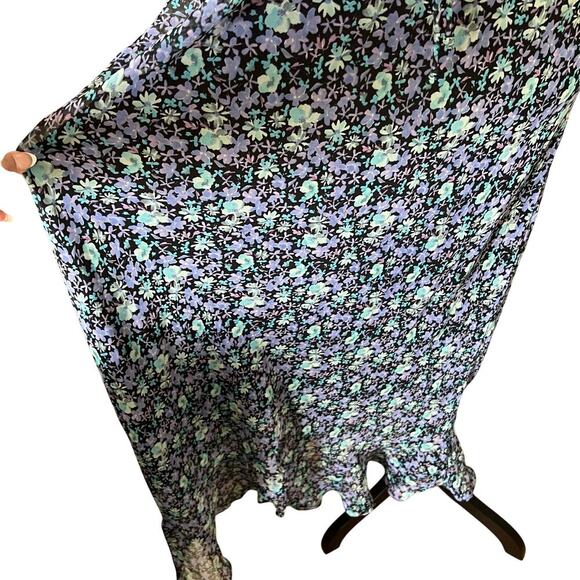 Special Thyme Vintage Y2K Floral Cottagecore Ruffle Maxi Dress Blue Size 14W - Picture 5 of 9